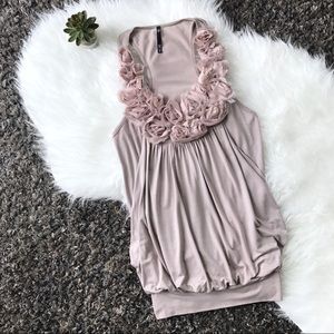 🖤 Taupe Rosette Tank Top